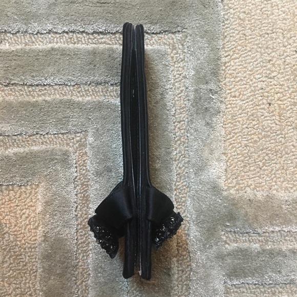 PRADA - Satin Crystal Embellished bow flat slides - Picture 3 of 4